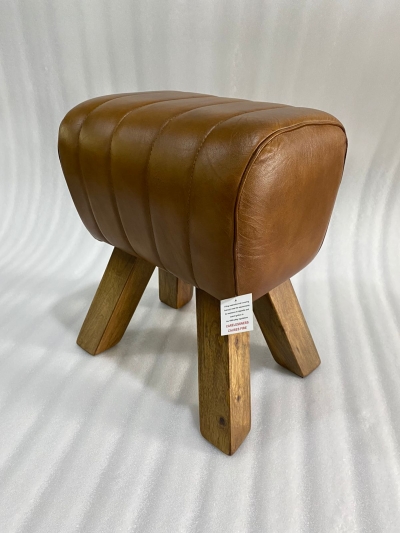 tan leather pommel stool £119