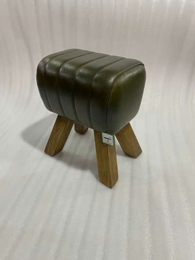 green leather pommel stool £119