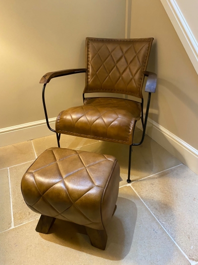 tan leather occasional chair £299