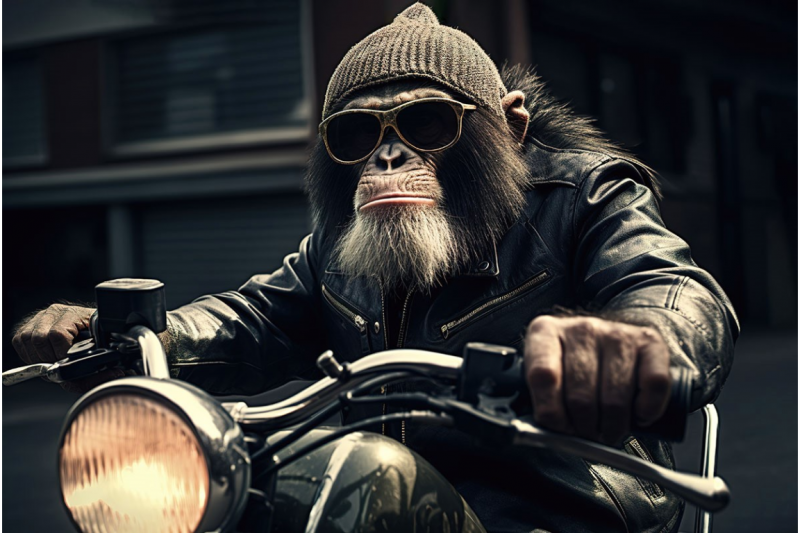 monkey on motorbike glass wall art was £69 now £59