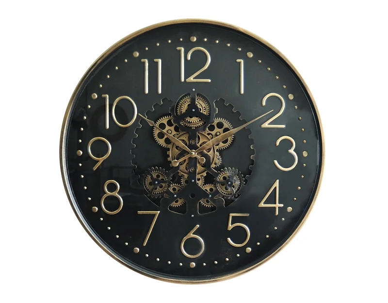 black and gold gears wall clock £129