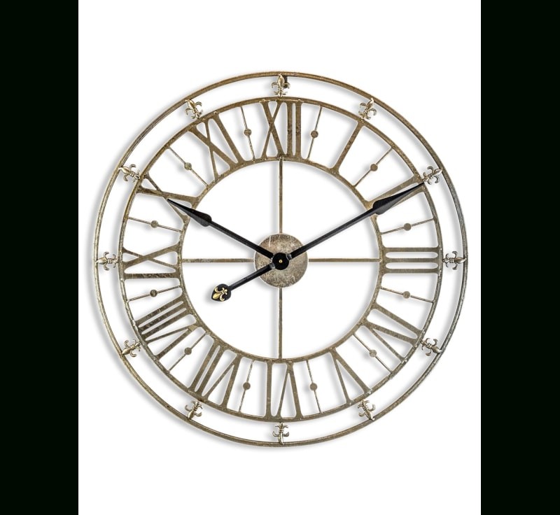 champagne silver iron skeleton clock £99