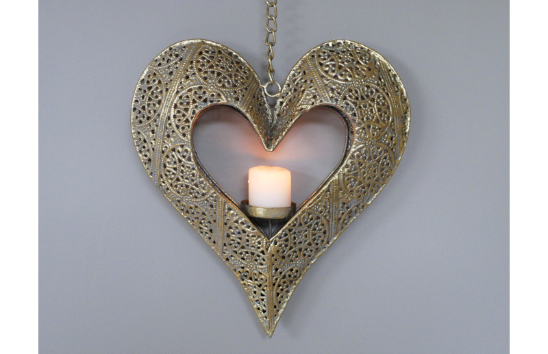 gold heart candle holder £14.99