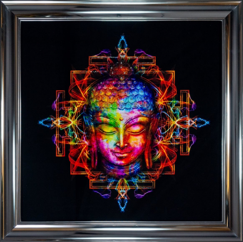 bright buddha framed wall art