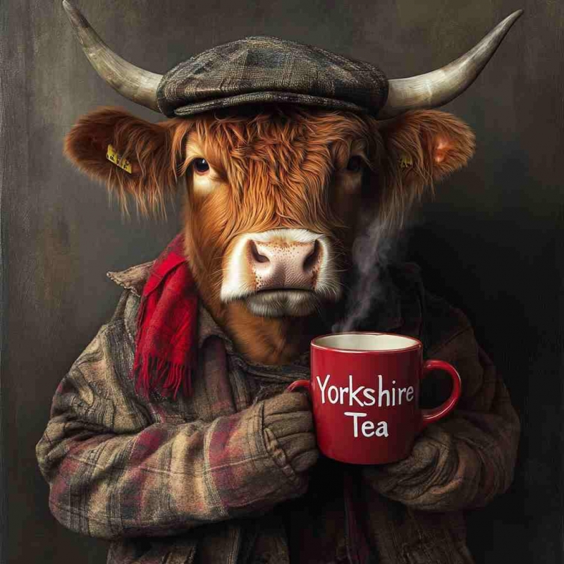 cow yorkshire tea framed wall art 