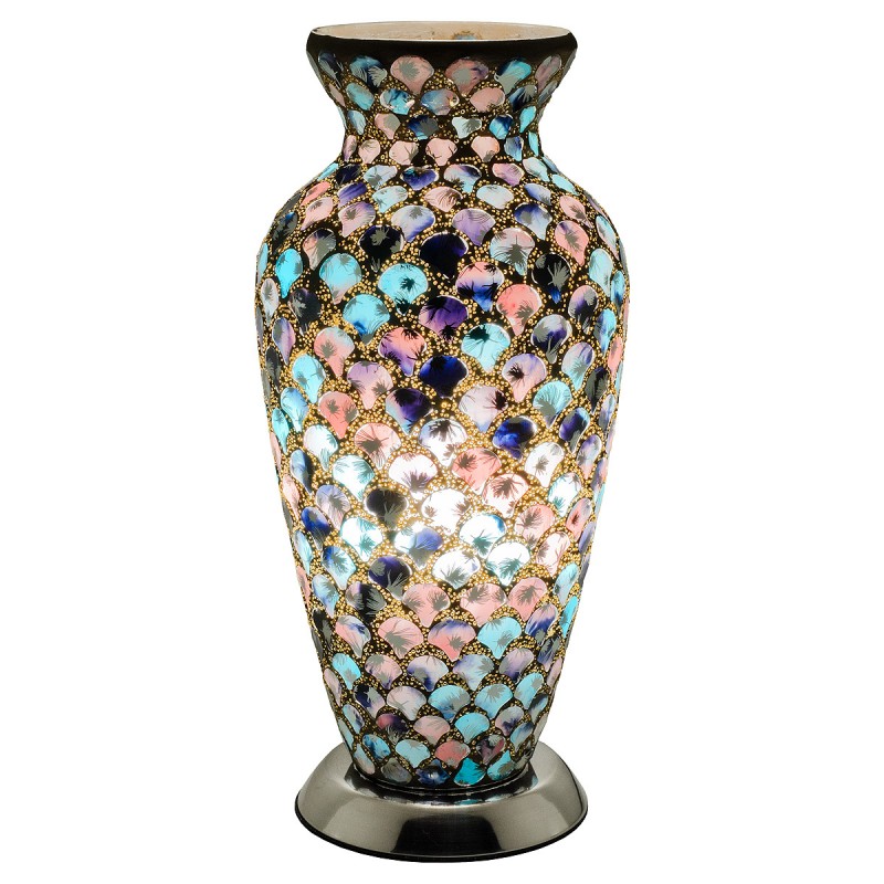 mosaic vase lamp blue and pink £59.99