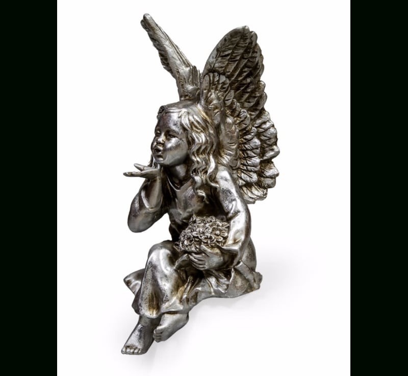 silver sitting angel £35