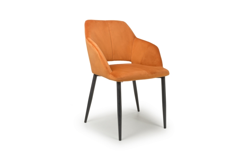 burnt orange velvet dining chair £139