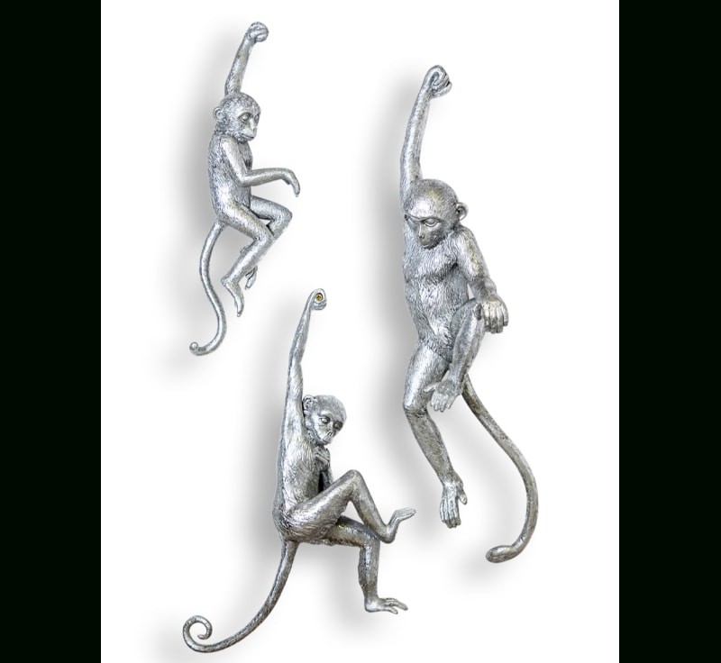 silver set of three hanging monkeys £59.99