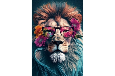 lion glass wall art £69