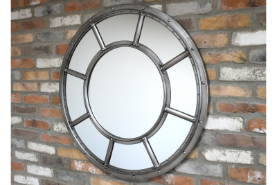 silver round mirror £99