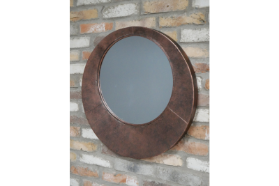 round copper mirror £59