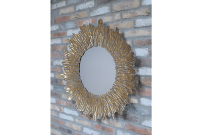 round gold mirror £69