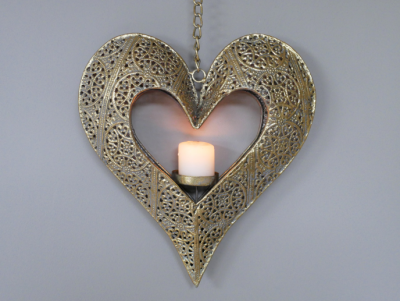 gold heart candle holder £14.99