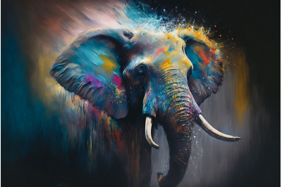 elephant glass wall art £109