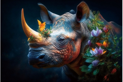 rhino glass wall art £109