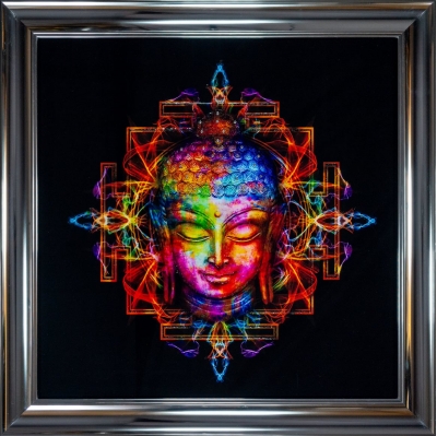 bright buddha framed wall art