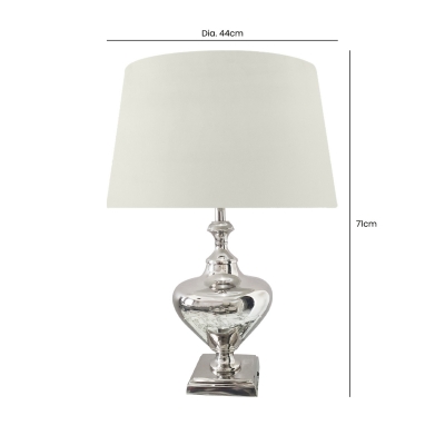 silver lamp and cream shade was £149 now £109