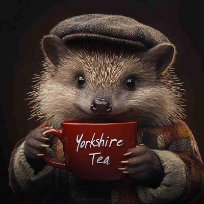 hedgehog yorkshire tea framed wall art