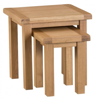 cottage oak nest of two tables |£199