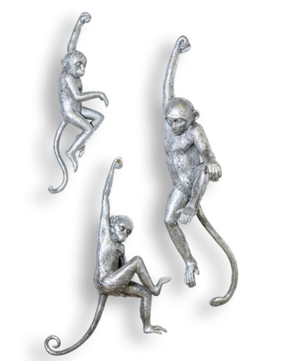 silver set of three hanging monkeys £59.99